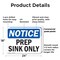 Signmission Prep Sink Only, 24 in W x Rectangle, Plastic OS-2PACK-NS-P-1824-L-17788 - alternate 3